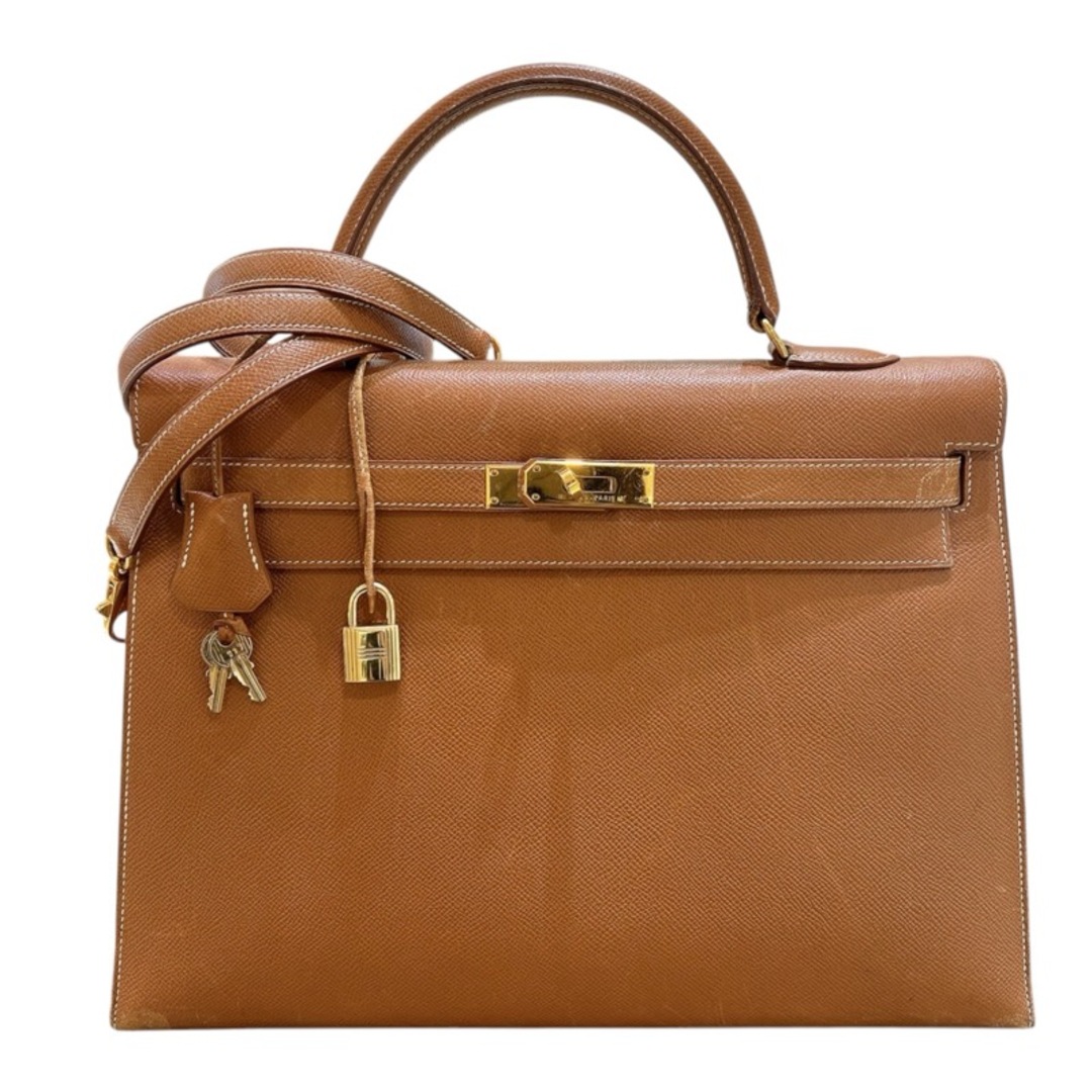 HERMES - 　エルメス HERMES ケリー35　 □A刻印 ゴールド　ゴールド金具  クシュベル レディース ハンドバッグ
