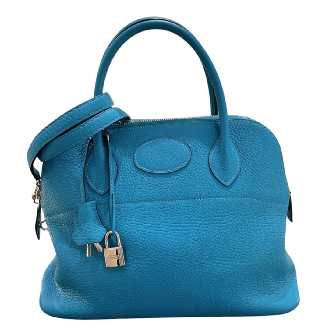 HERMES - 　エルメス HERMES ボリード31 □R刻印 ターコイズ シルバー金具 トリヨンクレマンス レディース ハンドバッグ