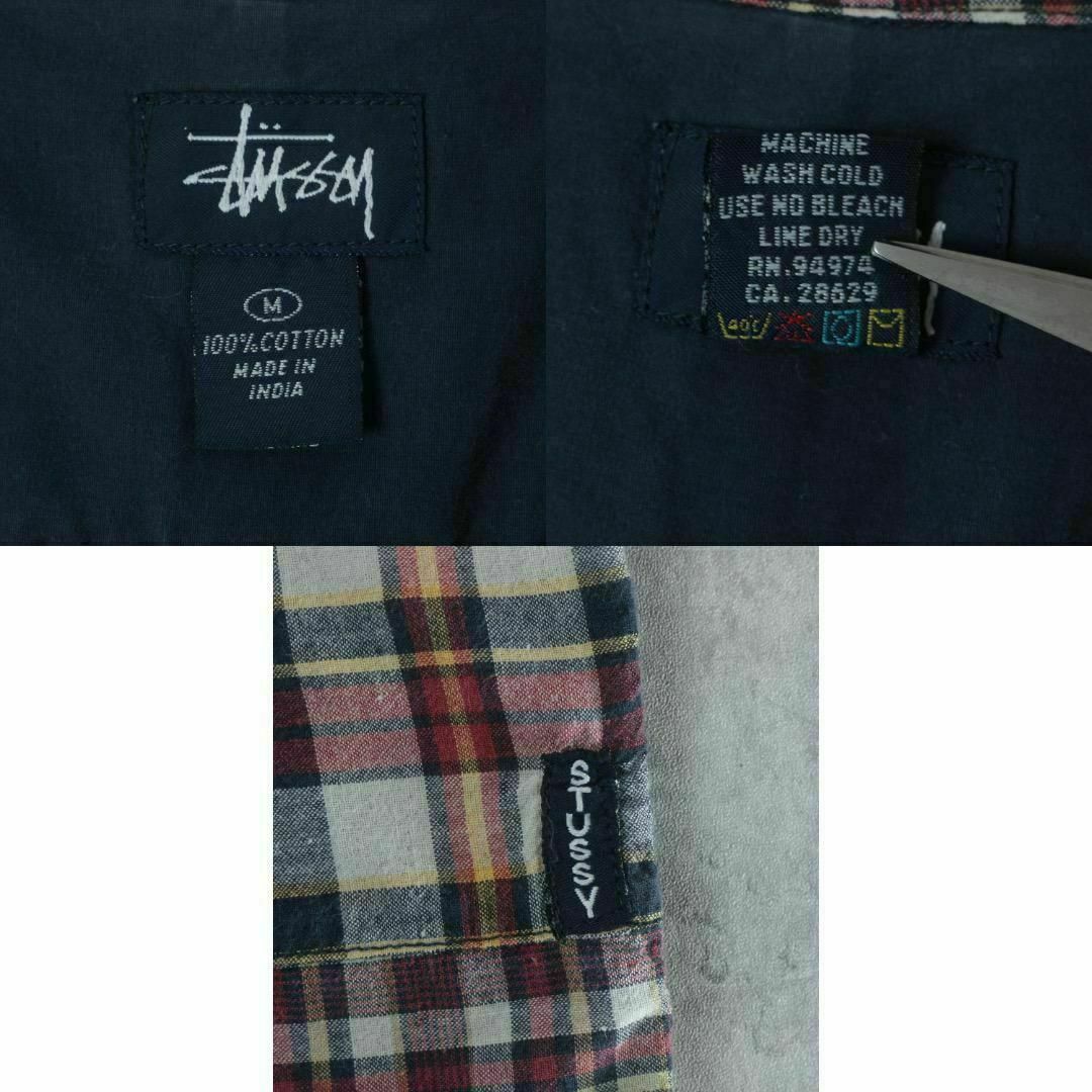 STUSSY - 【希少】old stussy 90s パッチワーク チェック 半袖 STUSSY - 【希少】old stussy 90s パッチワーク チェック 半袖