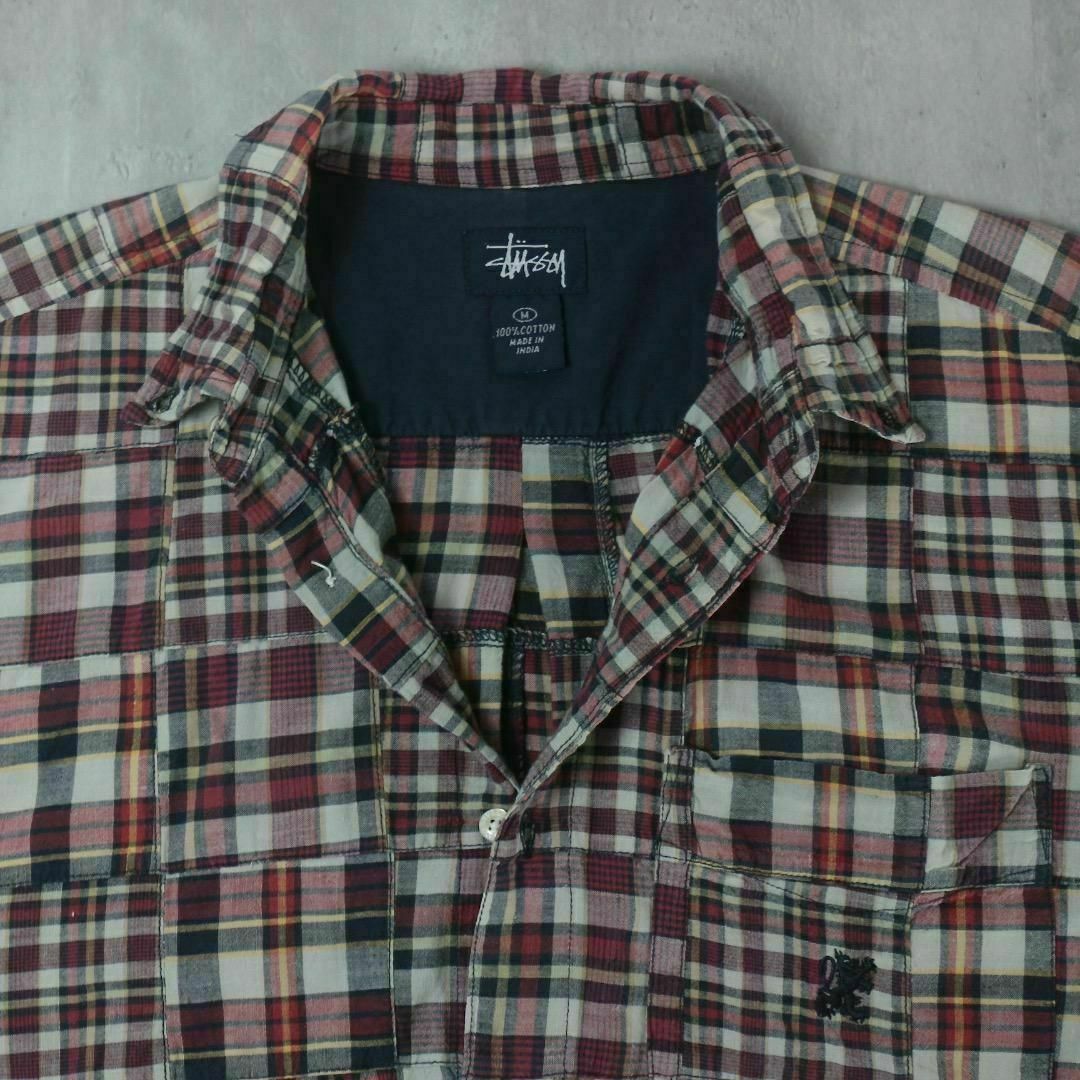 STUSSY - 【希少】old stussy 90s パッチワーク チェック 半袖 STUSSY - 【希少】old stussy 90s パッチワーク チェック 半袖
