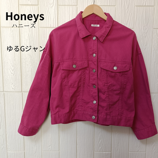 ハニーズ(HONEYS)のハニーズ　Gジャン　デニム　コンパクト丈　ピンク色　サイズM(Gジャン/デニムジャケット)