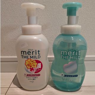 メリット(merit（KAO）)のメリットザマイルド泡シャンプー、コンディショナーポンプ 540ml(シャンプー)