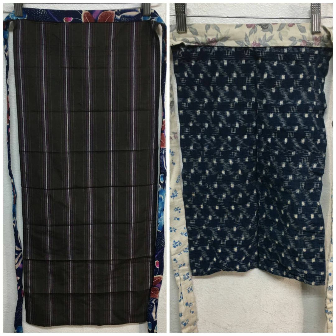 【蔵出し品】当時物 前掛け 2点 まとめて 襤褸 ボロ らんる 継ぎ接ぎ 古布
