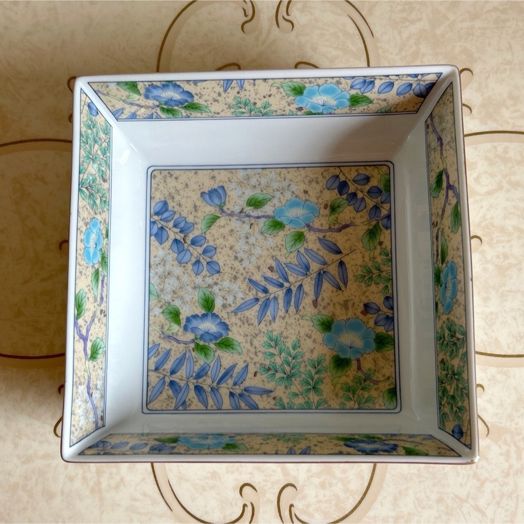 美濃焼 - 前畑陶器 庫山窯 花銀彩 中鉢 角鉢 角皿 色絵 和食器 美濃焼 - 前畑陶器 庫山窯 花銀彩 中鉢 角鉢 角皿 色絵 和食器