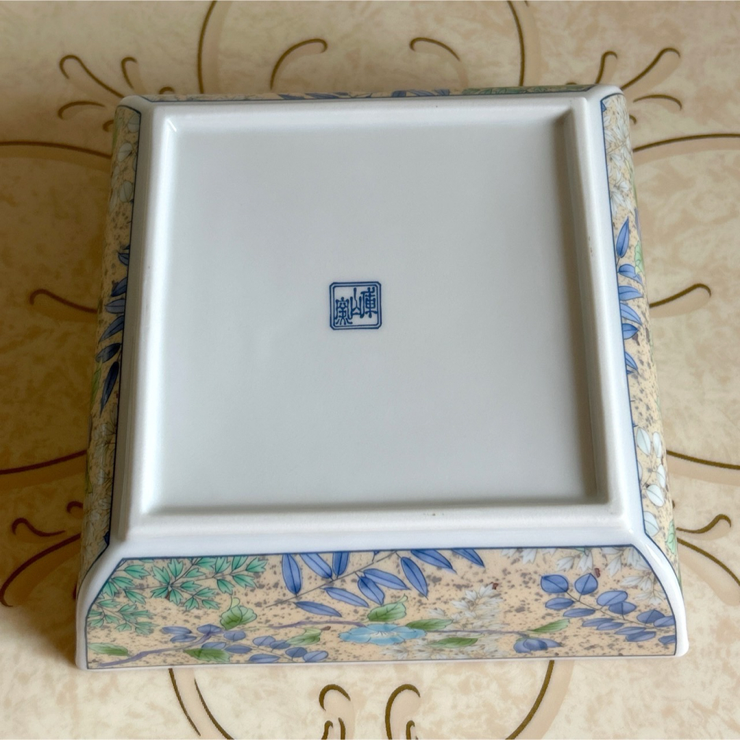 美濃焼 - 前畑陶器 庫山窯 花銀彩 中鉢 角鉢 角皿 色絵 和食器 美濃焼 - 前畑陶器 庫山窯 花銀彩 中鉢 角鉢 角皿 色絵 和食器