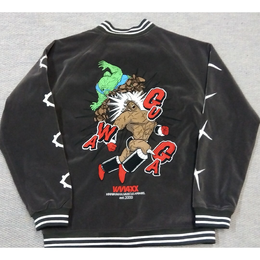 KMA キン肉マン ベロアスカジャン バッファローマンvsガンマン柄 KMA キン肉マン ベロアスカジャン バッファローマンvsガンマン柄