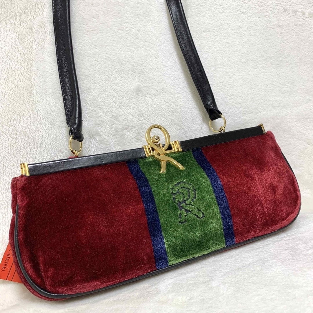 極美品 Roberta Di Camerino ベロア ワンショルダーバッグ 極美品 Roberta Di Camerino ベロア ワンショルダーバッグ