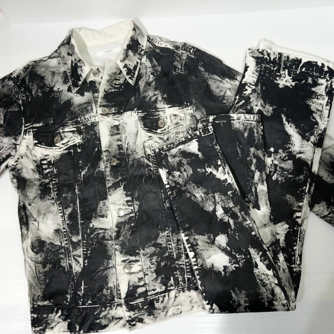 WVM CRACKING COATING デニムジャケット パンツ 上下 セットの WVM CRACKING COATING デニムジャケット パンツ 上下 セットの