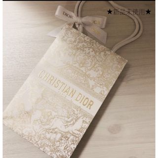 クリスチャンディオール(Christian Dior)の未使用★DIOR★紙袋 ショッパー ホリデー クリスマス 中 おリボン付.*(ショップ袋)