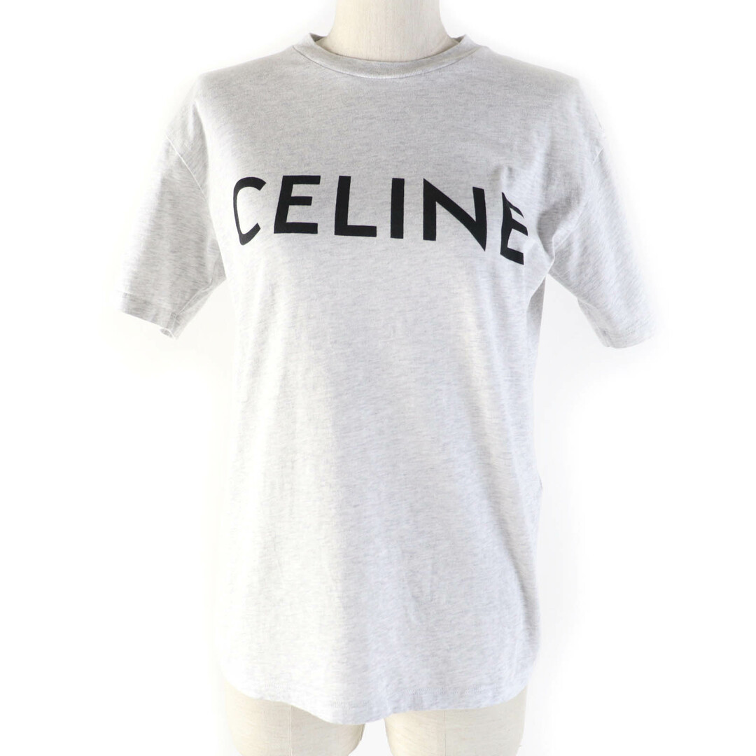 CELINE - 極美品☆CELINE セリーヌ 2X764501F コットン100％ ロゴプリント ルーズフィット 半袖Ｔシャツ グレー XS イタリア製 正規品 レディース