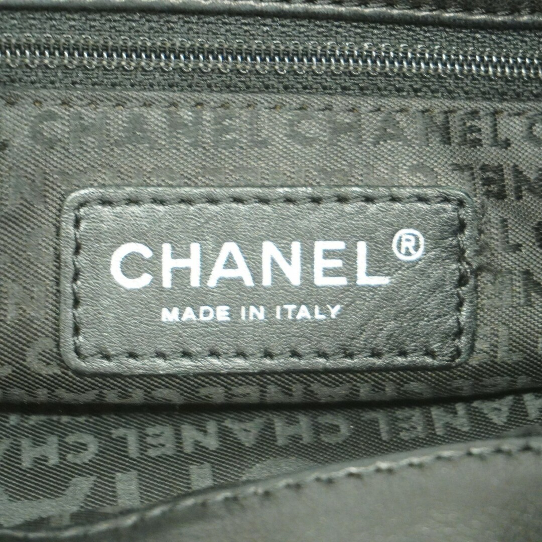 CHANEL - 【4td3835】シャネル ショルダーバッグ ワイルドステッチ チェーンショルダー ラムスキン ブラック シルバー金具【中古】レディース