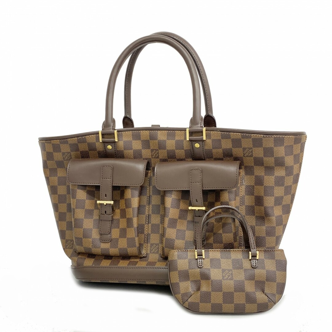 LOUIS VUITTON - 【4td4095】ルイヴィトン トートバッグ ダミエ マノスクGM N51120 エベヌ【中古】レディース