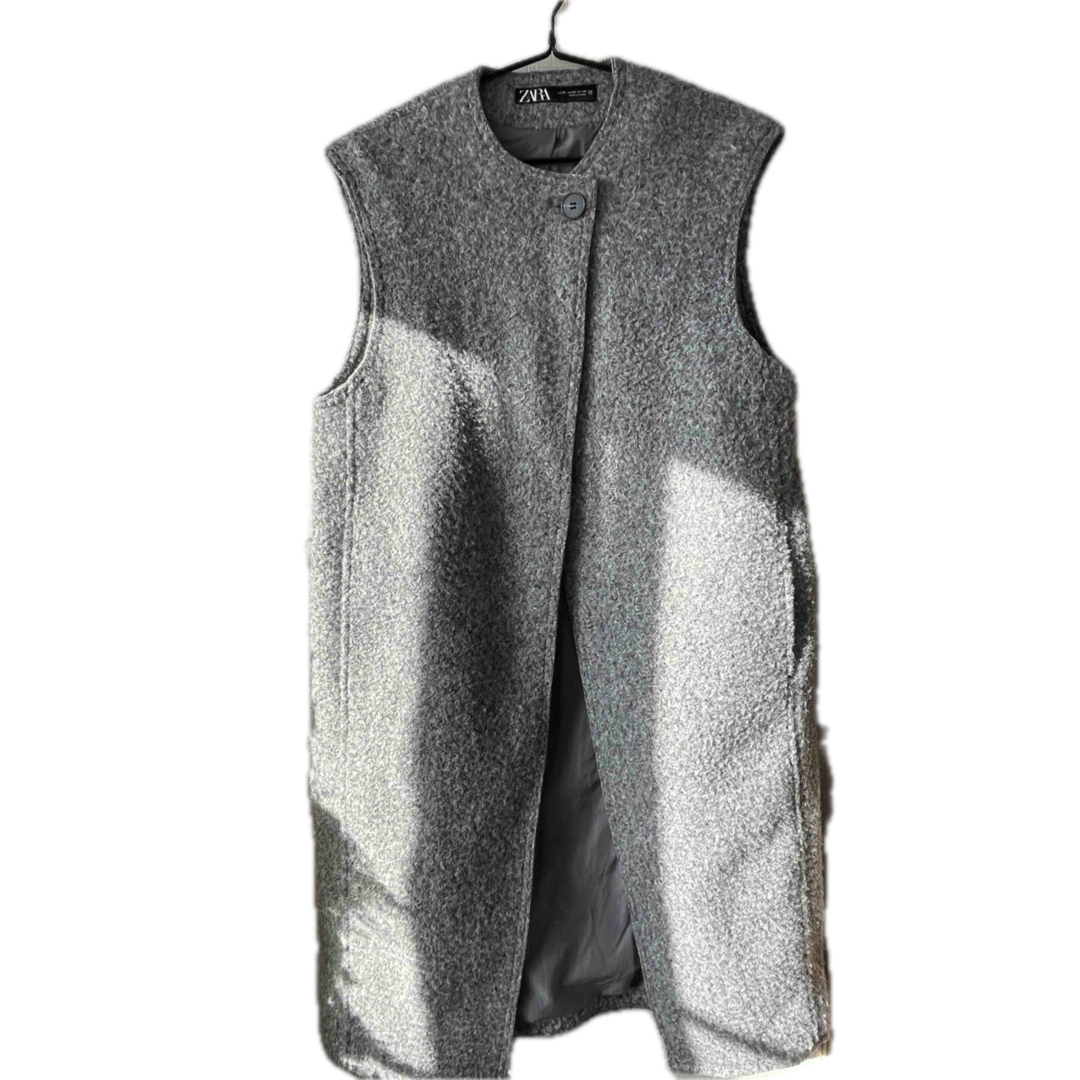 ZARA - ZARA ザラ ロングソフトベスト グレー ジレの通販 by C ZARA - ZARA ザラ ロングソフトベスト グレー ジレの通販 by C