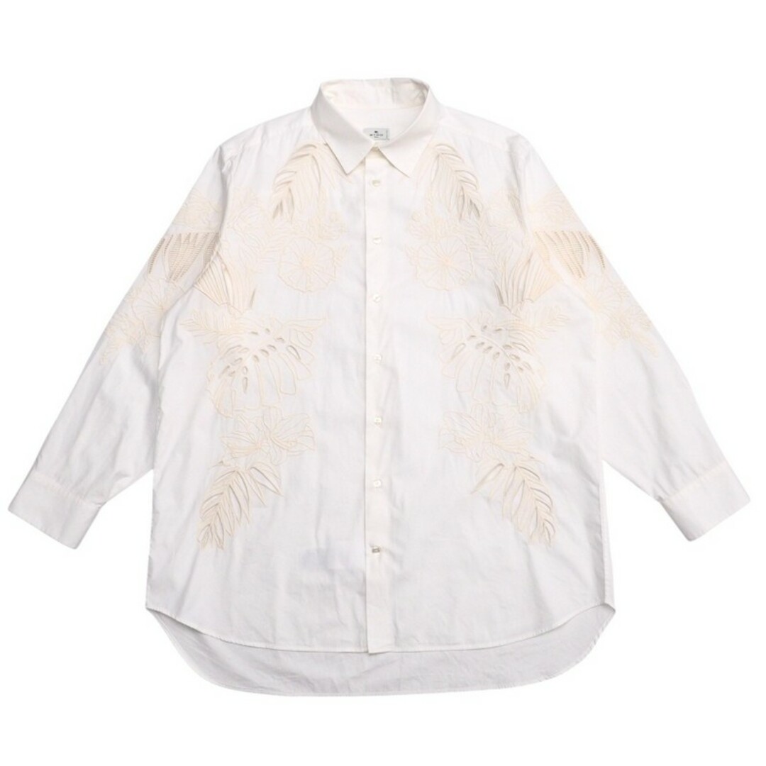 ETRO - ■美品■ETRO エトロ 長袖シャツ サイズS コットン×シルク 花刺繍 カットワーク イタリア製 ブランド古着【中古】20241125/RA1965