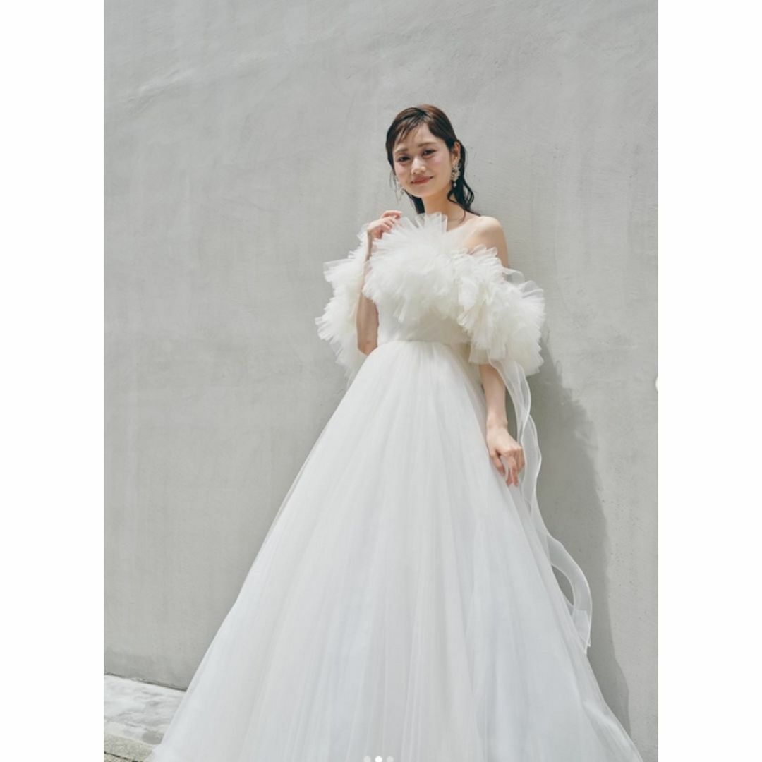 美品！ウエディングドレス オフショルダー チュールスカート 可愛い 結婚式