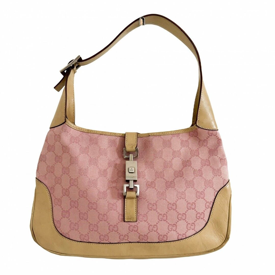 GUCCI - 【GUCCI / グッチ】ジャッキー GGキャンバス パープル 紫 レザー ショルダーバッグ