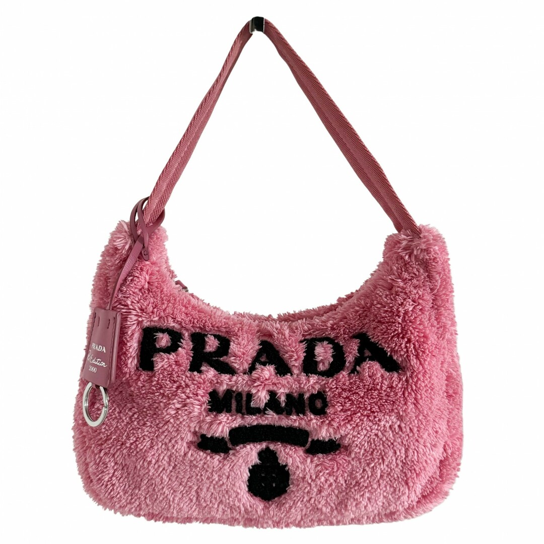 PRADA - 【PRADA / プラダ】Re-Edition 2000 リエディション テリー ミニ ハンドバッグ ペタルピンク / ブラック