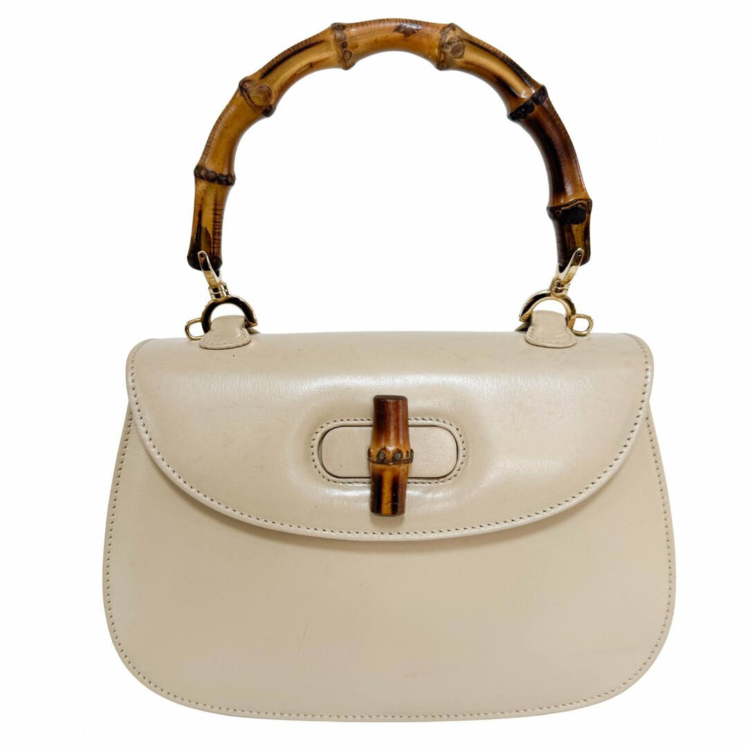 GUCCI - 【GUCCI / グッチ】バンブー ハンドル ハンドバッグ アイボリー クリーム