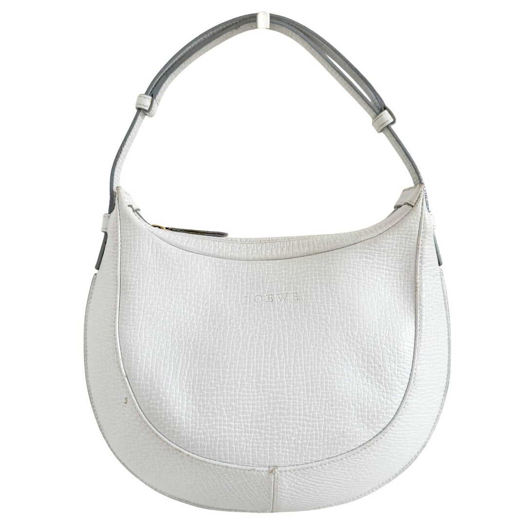 LOEWE - 【LOEWE / ロエベ】ハーフムーン レザー ショルダーバッグ ライトブルー