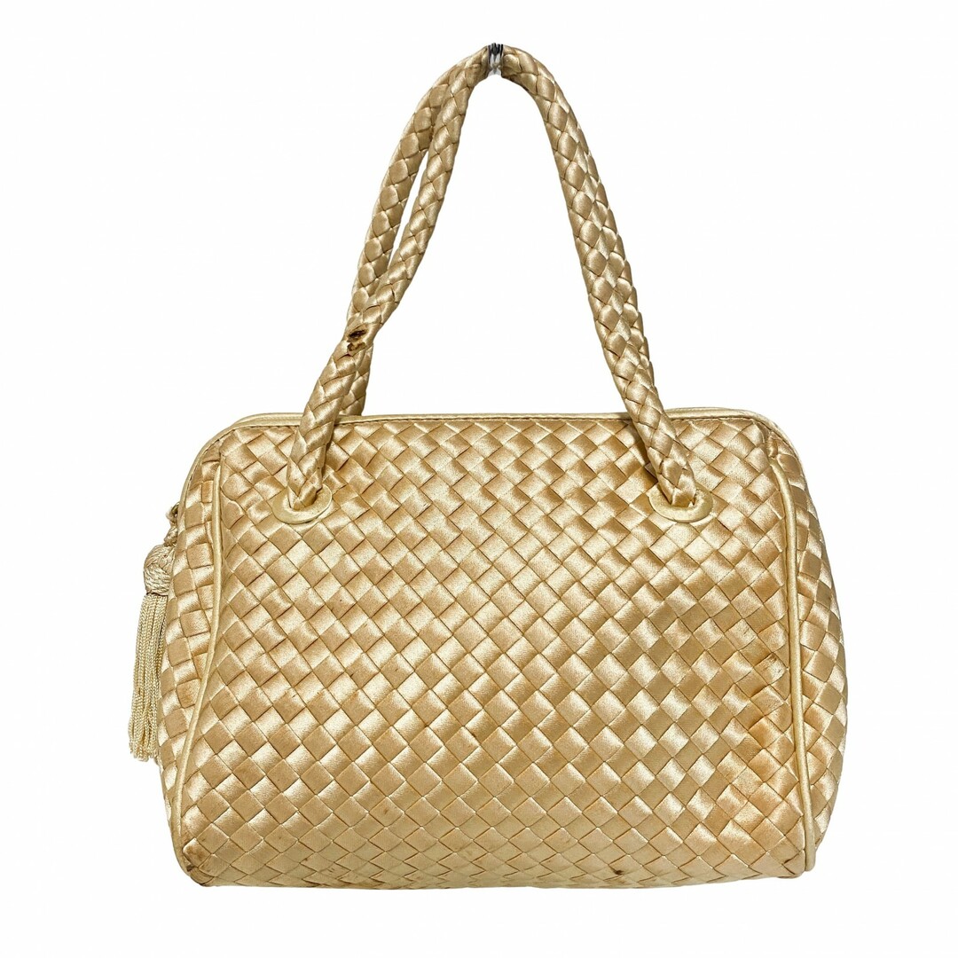 BOTTEGA VENETA - 【BOTTEGA VENETA / ボッテガヴェネタ】ゴールド イントレチャート レザー ミニショルダー クロスボディバッグ