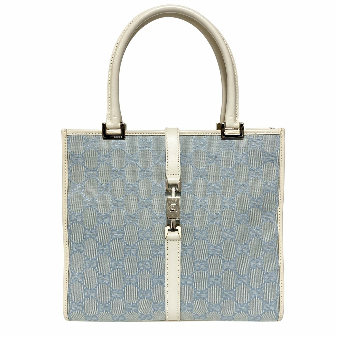 GUCCI - 【GUCCI / グッチ】GGキャンバス ジャッキー スクエア ライトブルー 水色トートバッグ