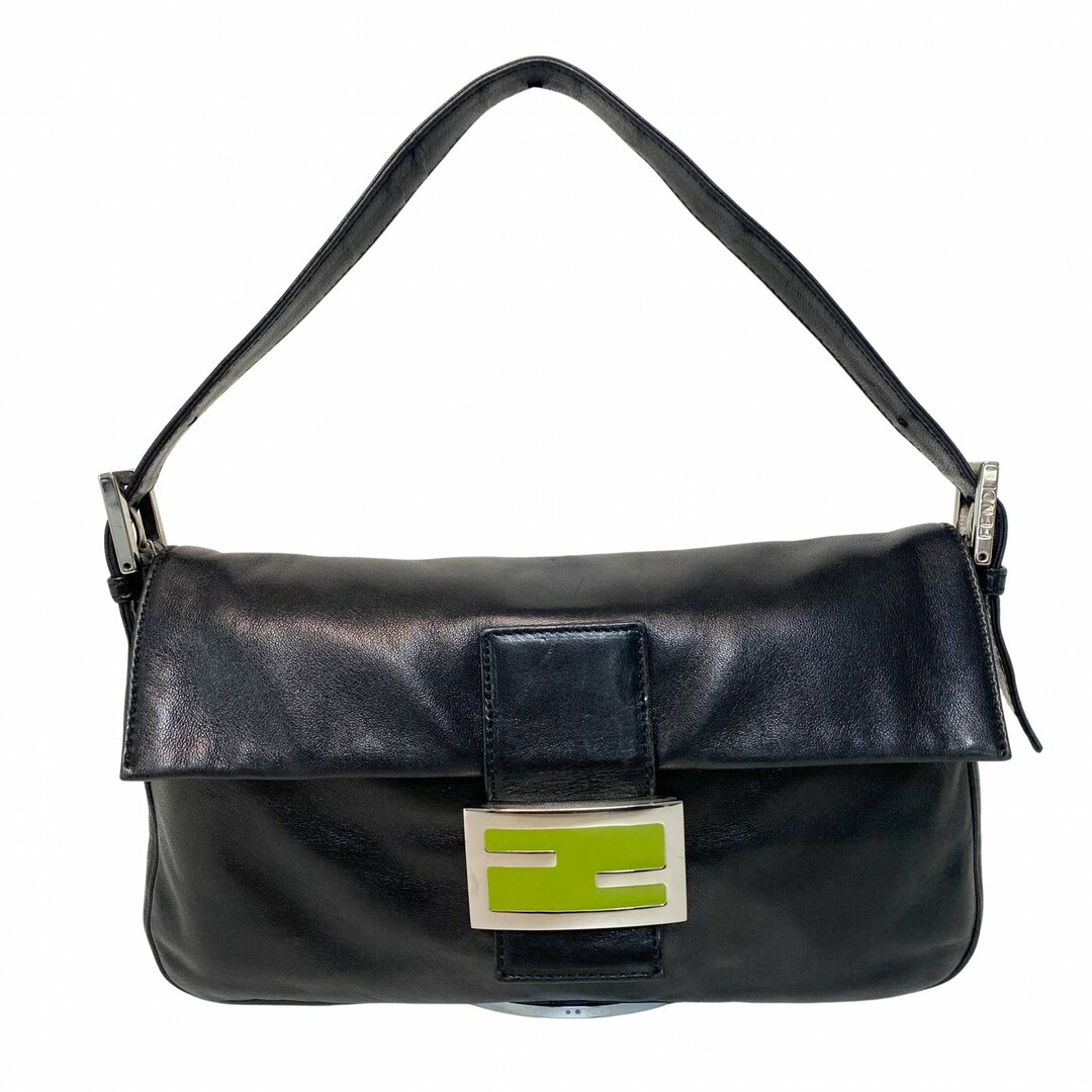 FENDI - 【FENDI / フェンディ】バゲット レザー ショルダーバッグ ブラック / グリーン