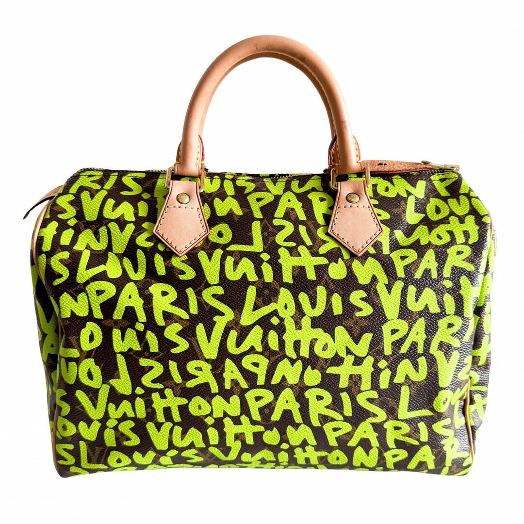 LOUIS VUITTON - 【LOUIS VUITTON / ルイ・ヴィトン】スティーブン スプラウス コラボ モノグラムグラフィティ スピーディ30 ネオン グリーン 緑
