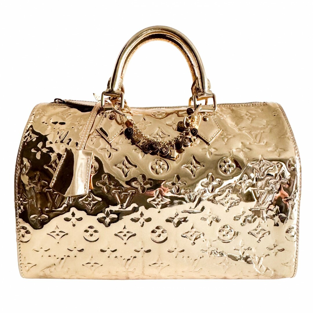 LOUIS VUITTON - 【LOUIS VUITTON / ルイ・ヴィトン】ミロワール スピーディ35 ゴールド SP1026  チャーム付