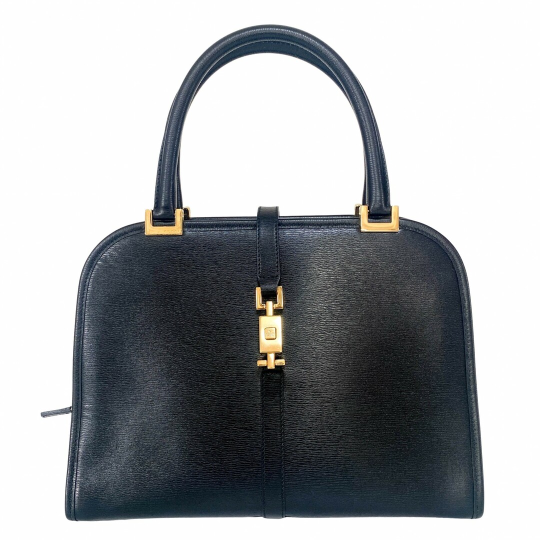 GUCCI - 【GUCCI / グッチ】ジャッキー レザー 黒 ゴールド金具 ハンドバッグ