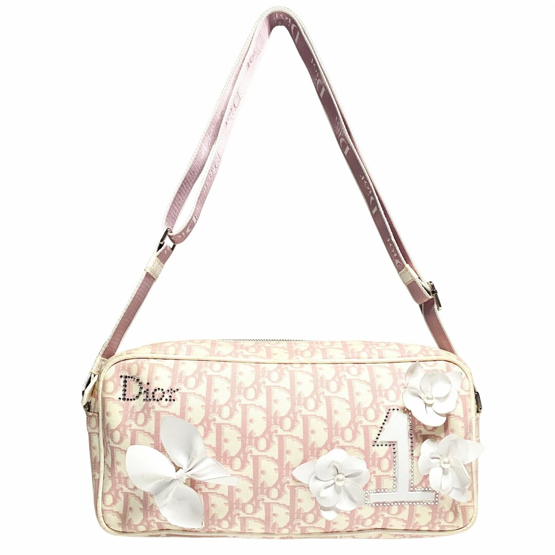 Dior - 【DIOR / ディオール】トロッター ピンク キャンバス ショルダーバッグ