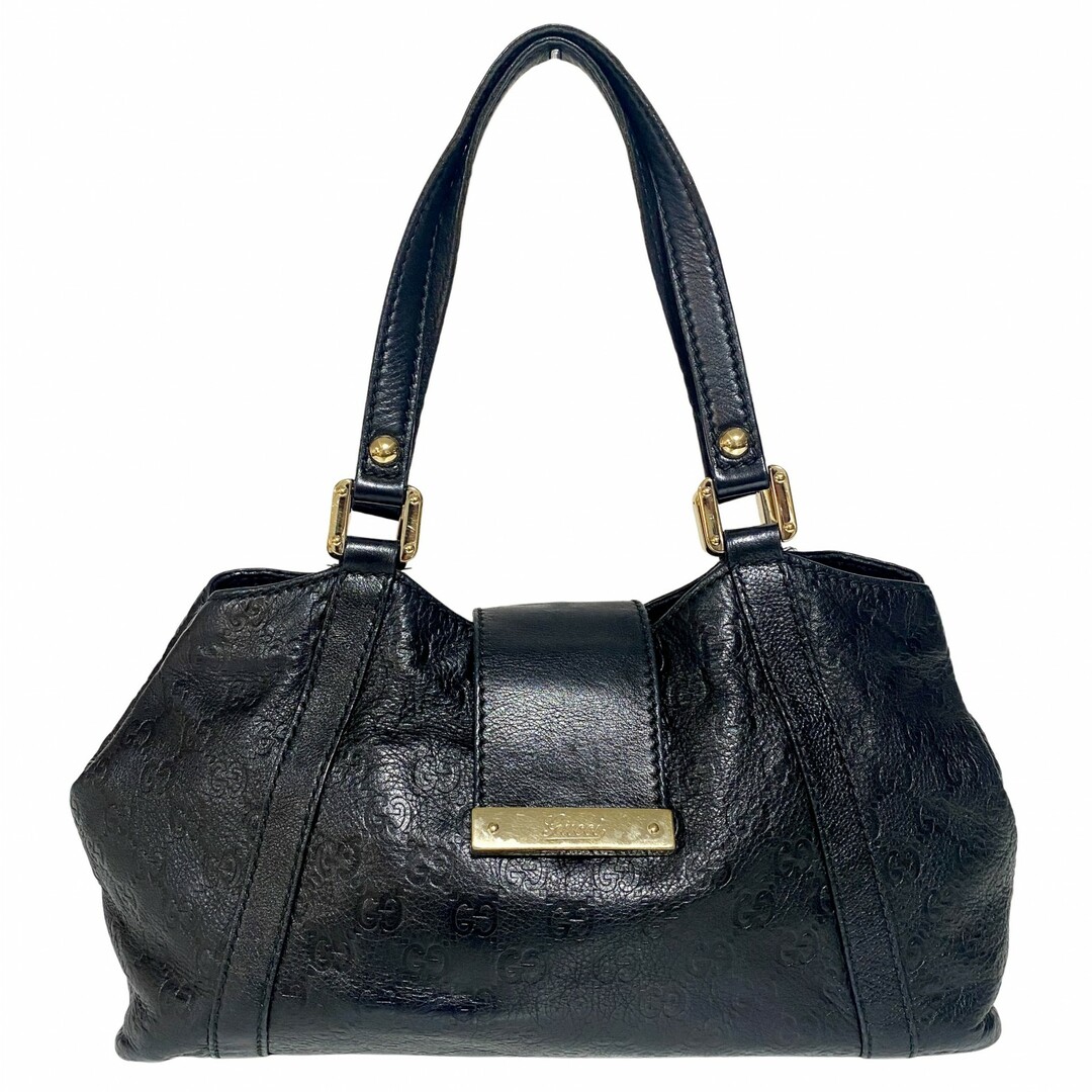 GUCCI - 【GUCCI / グッチ】GGキャンバス レザー ショルダーバッグ ブラック