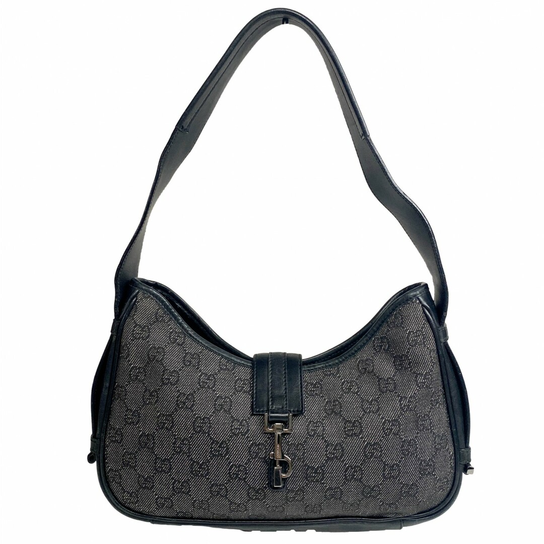 GUCCI - 【GUCCI / グッチ】ジャッキー GGキャンバス ブラック ホーボー ショルダーバッグ