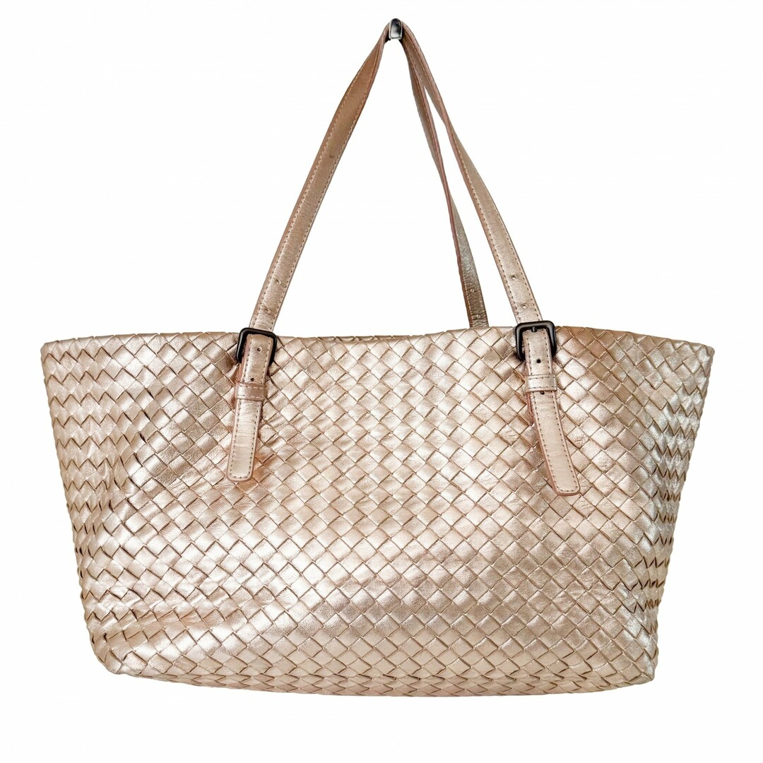 BOTTEGA VENETA - 【BOTTEGA VENETA / ボッテガヴェネタ】イントレチャート チェスタ メタリック ピンク トート ショルダーバッグ