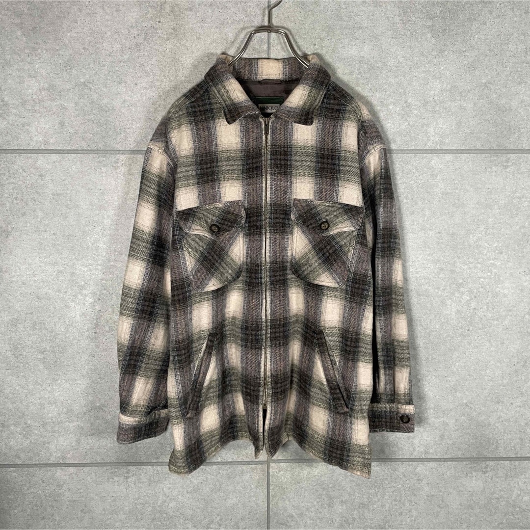 VINTAGE - OLD UNIQLO　シャツジャケット　オンブレチェック　80s　初期　シャドー