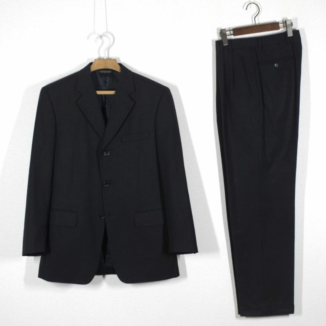 66【美品】ダーバン スーツ Y6 メンズ スリム体 L ブラック 黒 秋冬 66【美品】ダーバン スーツ Y6 メンズ スリム体 L ブラック 黒 秋冬