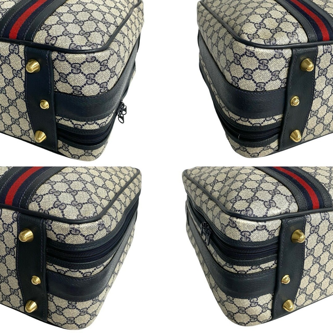 新品入荷 鍵付 美品 極 - GUCCI GUCCI Vintage|グッチならラクマ & Used Trip by 20705の通販 ネイビー 旅行カバン ボストンバッグ レザー 金具 ロゴ GG シェリーライン ヴィンテージ オールドグッチ グッチ 小物