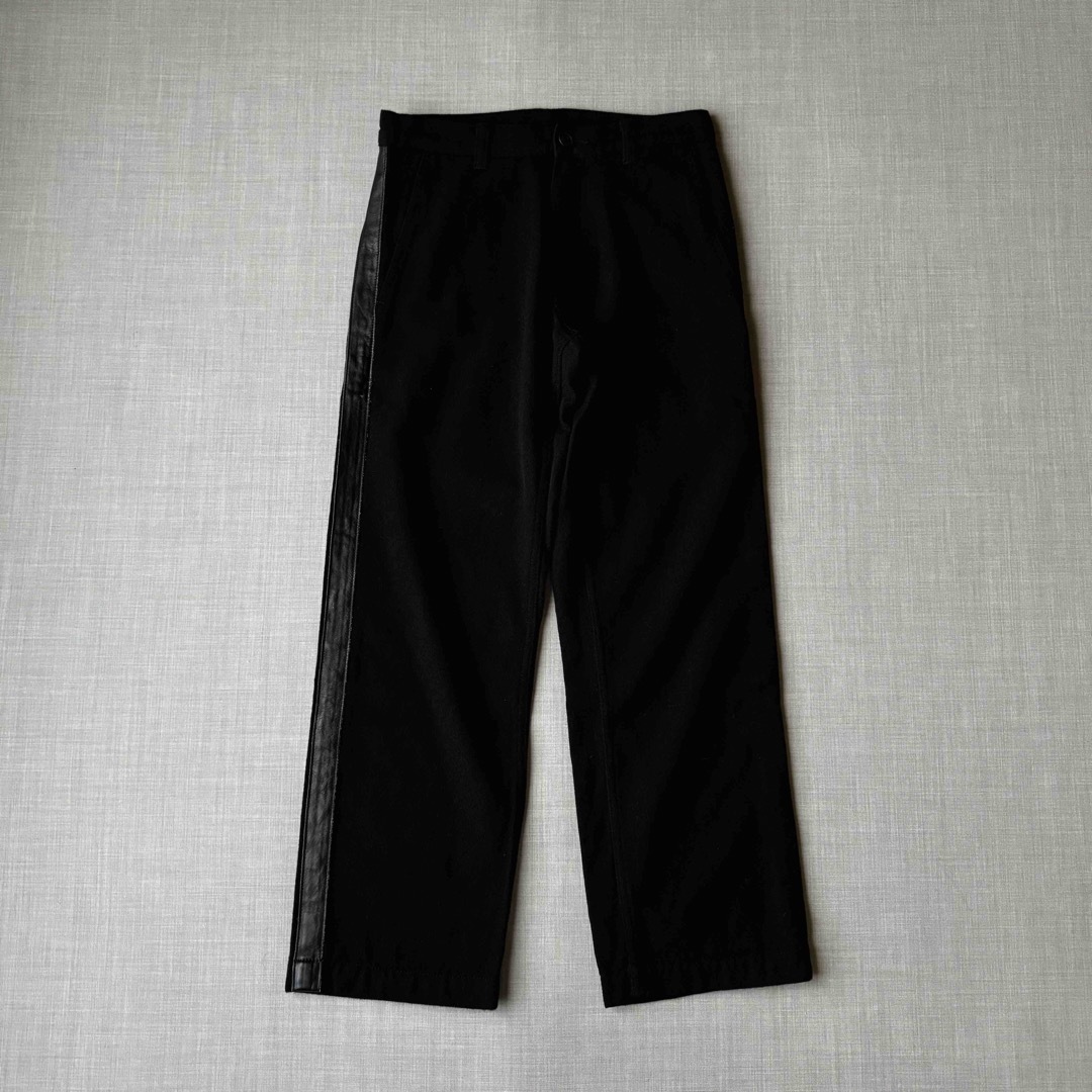 美品 COMME des GARCONS レザーライン スラックス SS パンツ 美品 COMME des GARCONS レザーライン スラックス SS パンツ