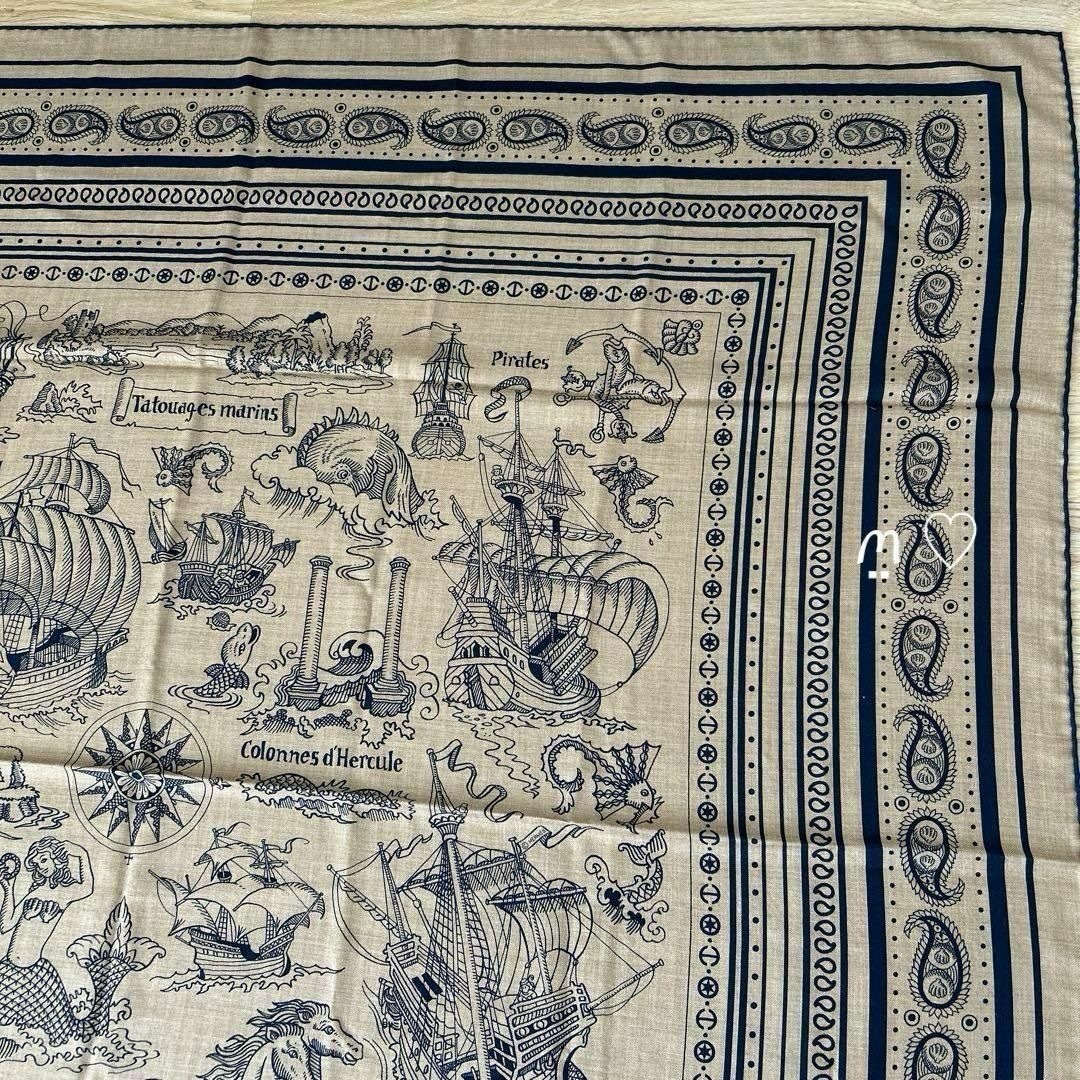 HERMESエルメス カレ140 ジェアン 船乗りのタトゥー・バンダナ カシシル HERMESエルメス カレ140 ジェアン 船乗りのタトゥー・バンダナ カシシル