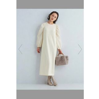 ユナイテッドアローズグリーンレーベルリラクシング(UNITED ARROWS green label relaxing)のジャカード スリーブ ダンボール ワンピース(ロングワンピース/マキシワンピース)