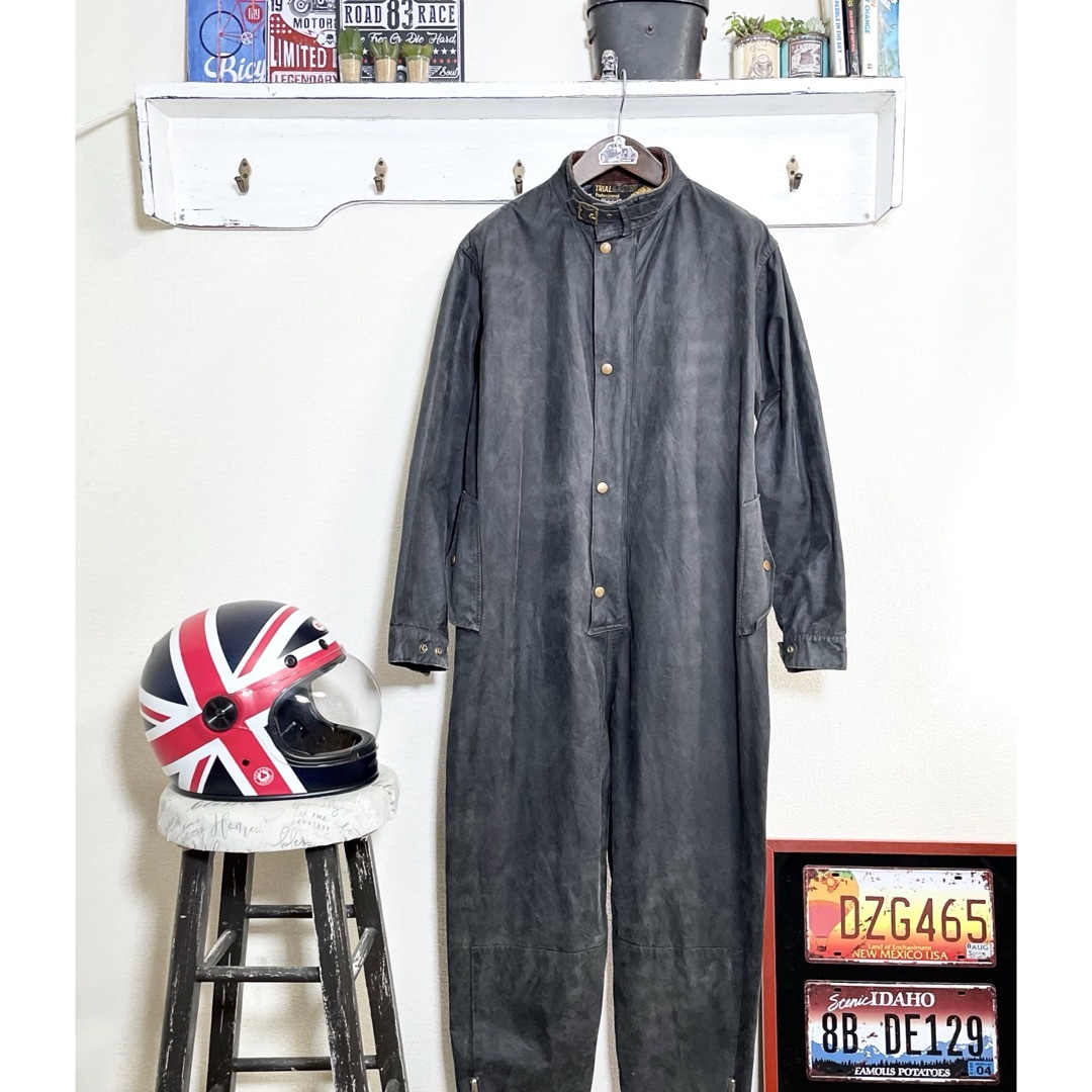 ☆60s Belstaff オールインワン ツナギ ブラック/XXL相当 ☆60s Belstaff オールインワン ツナギ ブラック/XXL相当