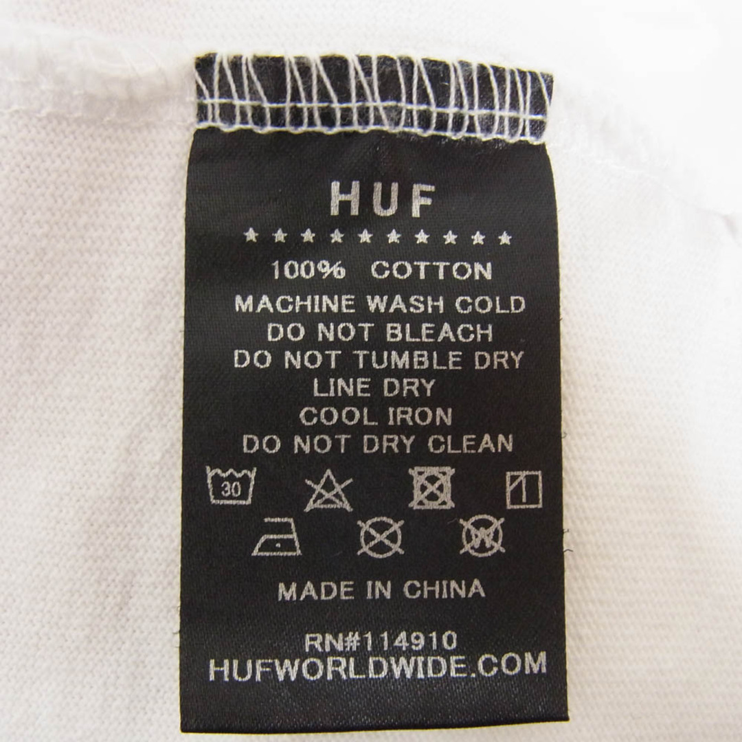 HUF - HUF ハフ OG LOGO LS TEE ロゴ刺繍 長袖 Tシャツ ホワイト HUF - HUF ハフ OG LOGO LS TEE ロゴ刺繍 長袖 Tシャツ ホワイト