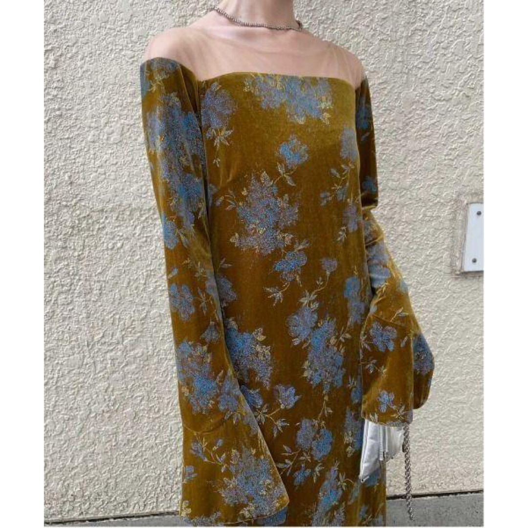 Ameri VINTAGE - 新品 FLOWER PRINT VELOUR DRESSの通販 by cc Ameri VINTAGE - 新品 FLOWER PRINT VELOUR DRESSの通販 by cc