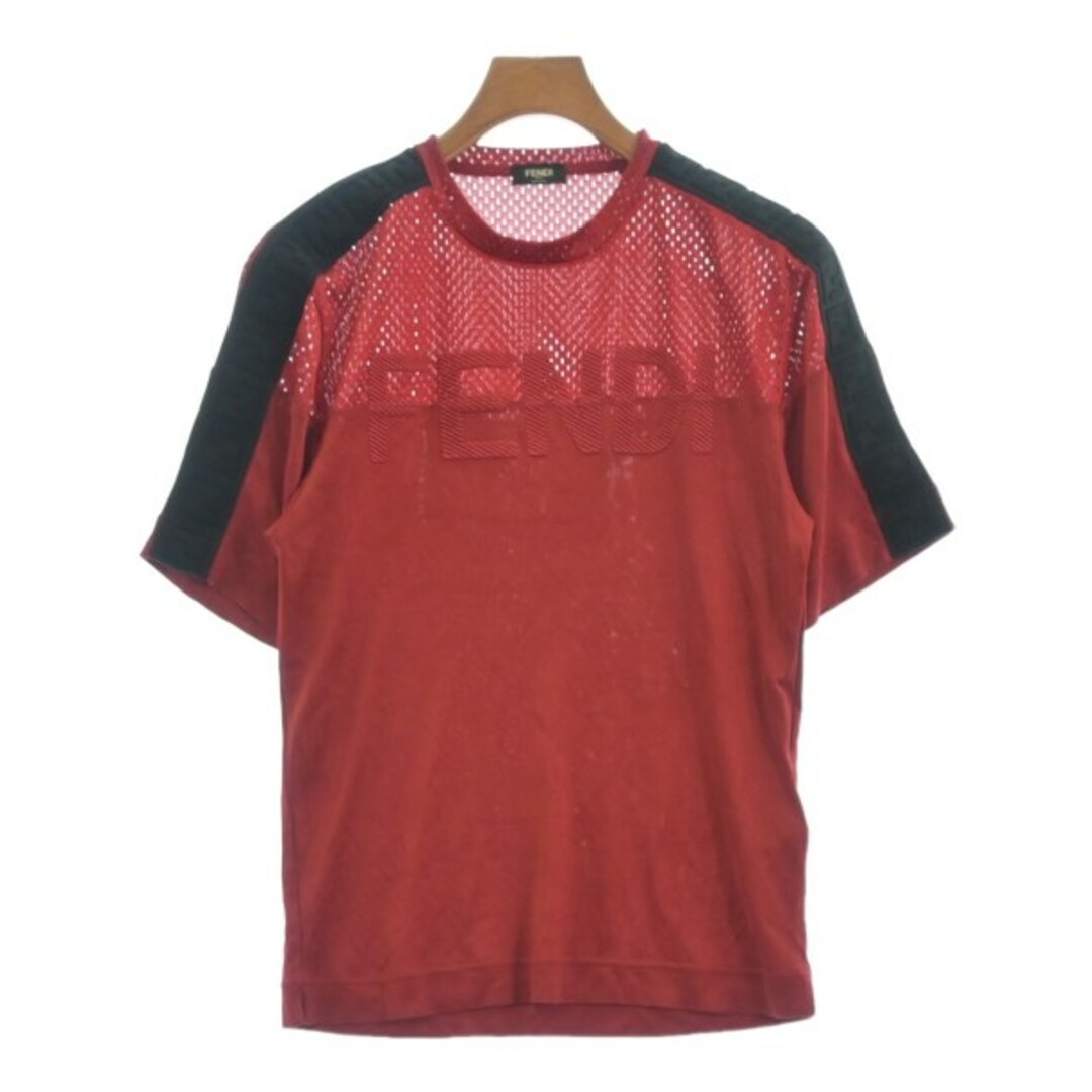 FENDI フェンディ Tシャツ・カットソー XS 赤x黒 【古着】 FENDI フェンディ Tシャツ・カットソー XS 赤x黒 【古着】