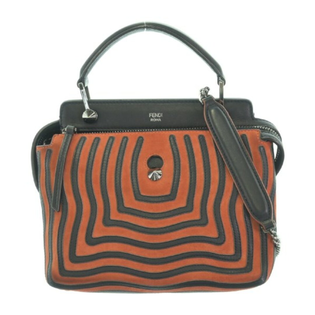 FENDI フェンディ ショルダーバッグ - オレンジx黒(総柄) 【古着】 FENDI フェンディ ショルダーバッグ - オレンジx黒(総柄) 【古着】