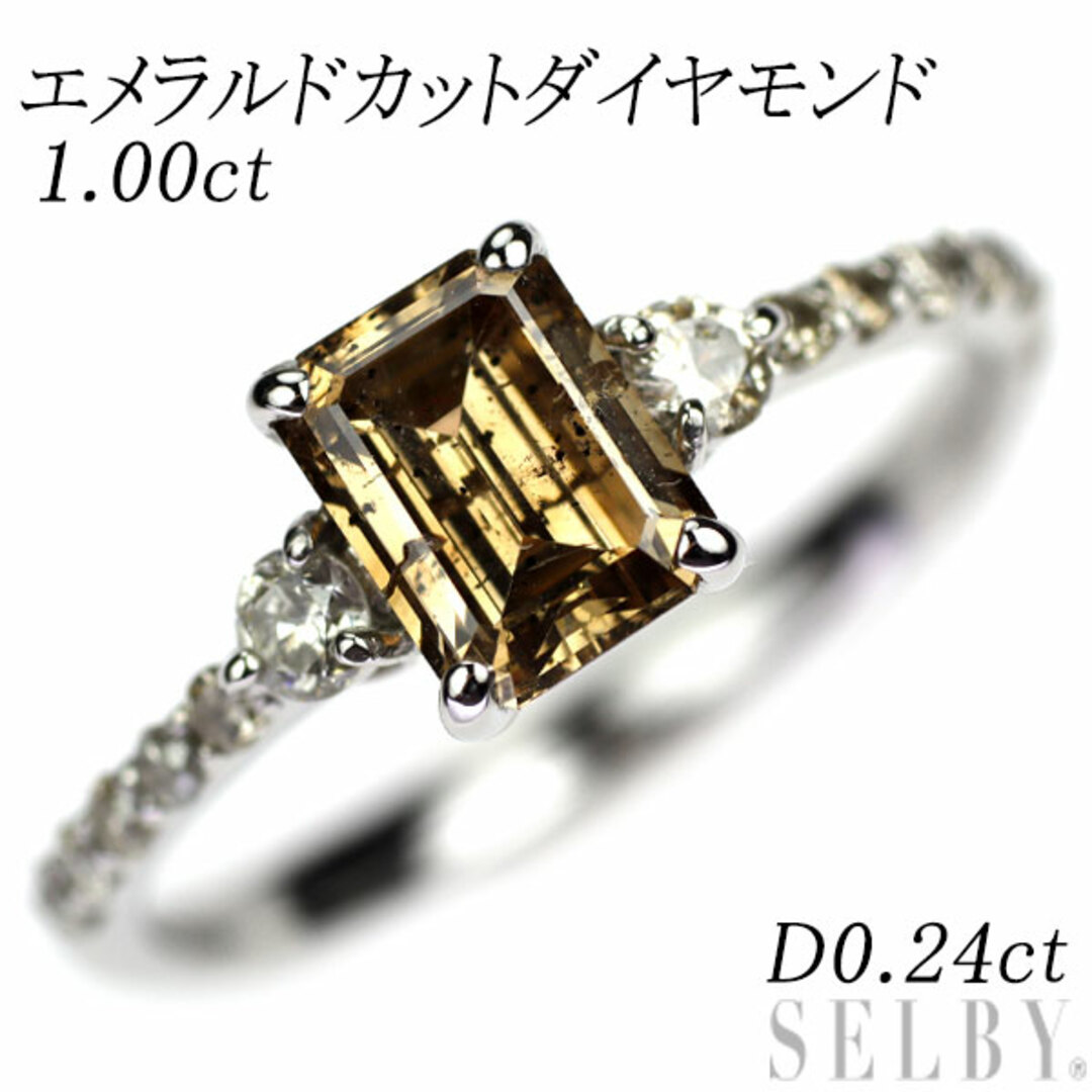 Pt900 エメラルドカット ダイヤモンド リング 1.00ct D0.24ct Pt900 エメラルドカット ダイヤモンド リング 1.00ct D0.24ct