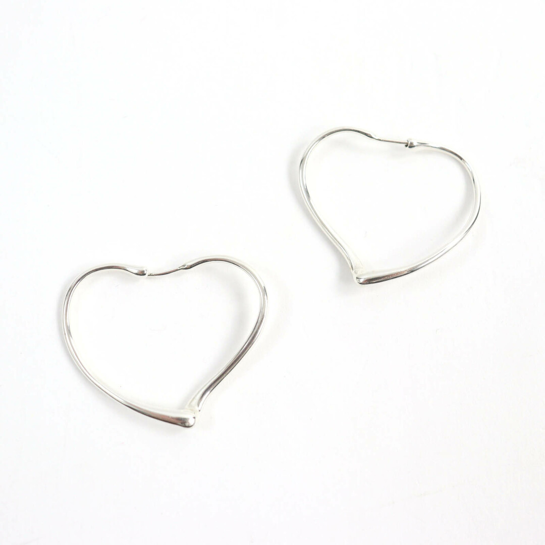 美品★TIFFANY&Co. ティファニー エルサ・ペレッティ オープン ハート フープ ピアス AG925 シルバー 箱・保存袋付き 重量5.25g レディース