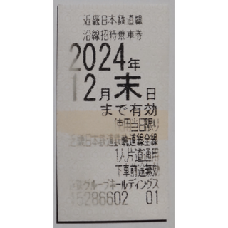 【訳あり】近鉄 株主優待 乗車券 1枚 2024年12月期限 -b(鉄道乗車券)