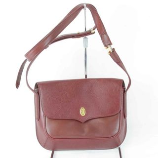 カルティエ(Cartier)の『USED』 CARTIER カルティエ マストレザーショルダー ショルダーバッグ レザー ワインレッド【中古】(ショルダーバッグ)
