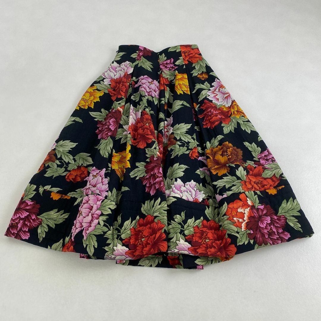 KENZO - 美品　ケンゾー　スカート　KENZO エルカ製　花柄　プリーツ　ロング丈　ウール