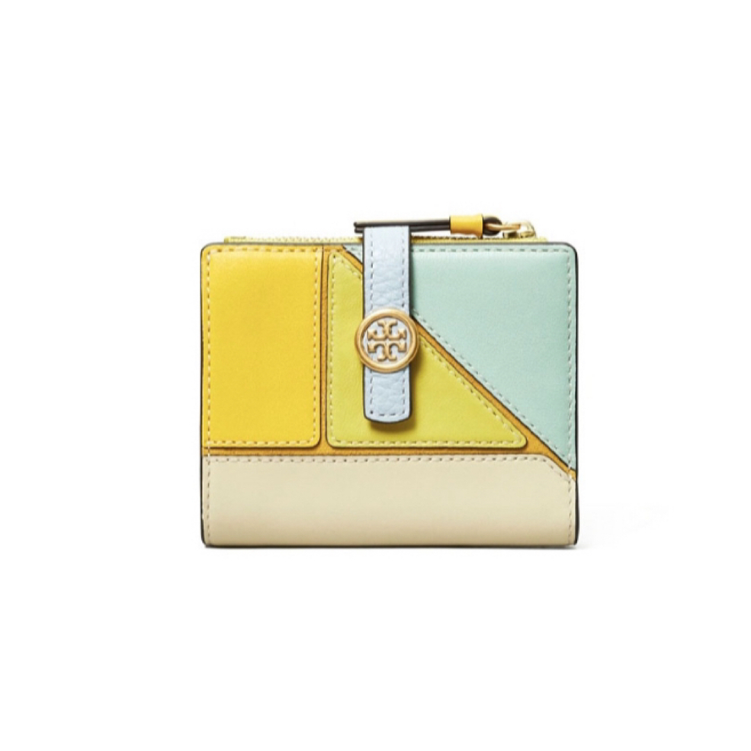 TORY BURCH 二つ折り財布パッチワーク ウォレット ダブルTロゴ TORY BURCH 二つ折り財布パッチワーク ウォレット ダブルTロゴ